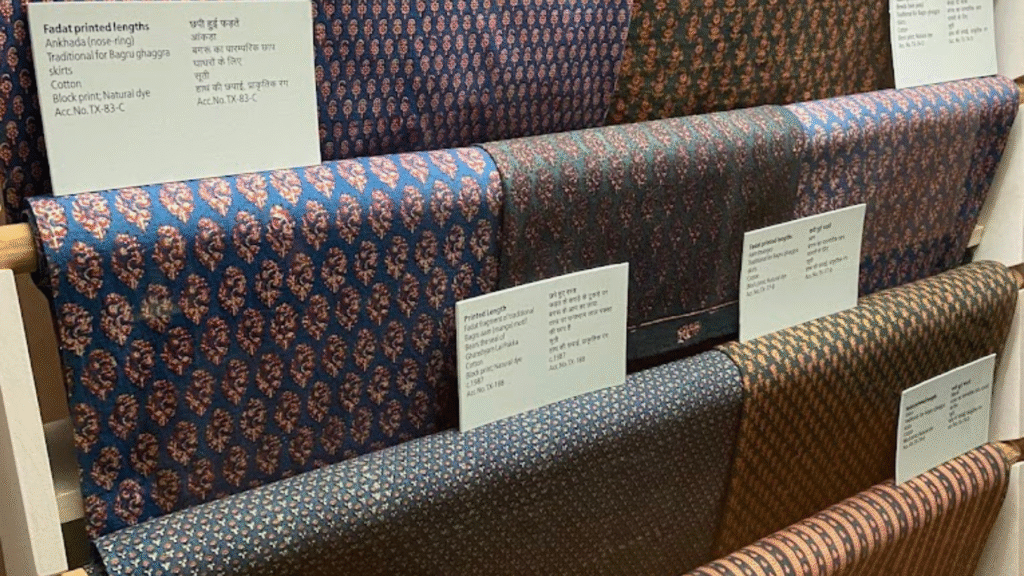 Discover Rajasthani Block Printing at Jaipur's Finest Textile Shops 1 Rajasthani block printing textiles displayed at Anokhi Museum of Hand Printing