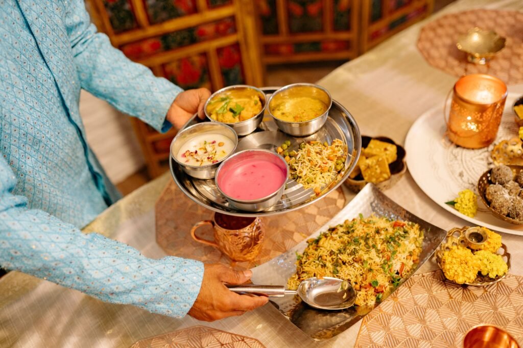 Traditional Indian thali representing the variety of Rajasthani cuisine