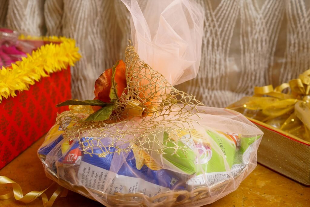 Wedding Return Gifts from Jaipur That Guests Will Keep 4 Wedding return gifts packed in embroidered silk potli bags