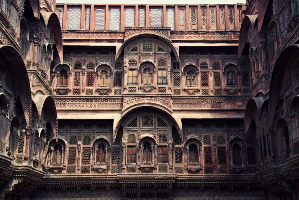 How Haveli Architecture Was Designed for the Jaipur Heat 5 The intricate architecture of the Zenana Deodi, the royal apartments of the queens within the Mehrangarh Fort in Jodhpur, Rajasthan, India