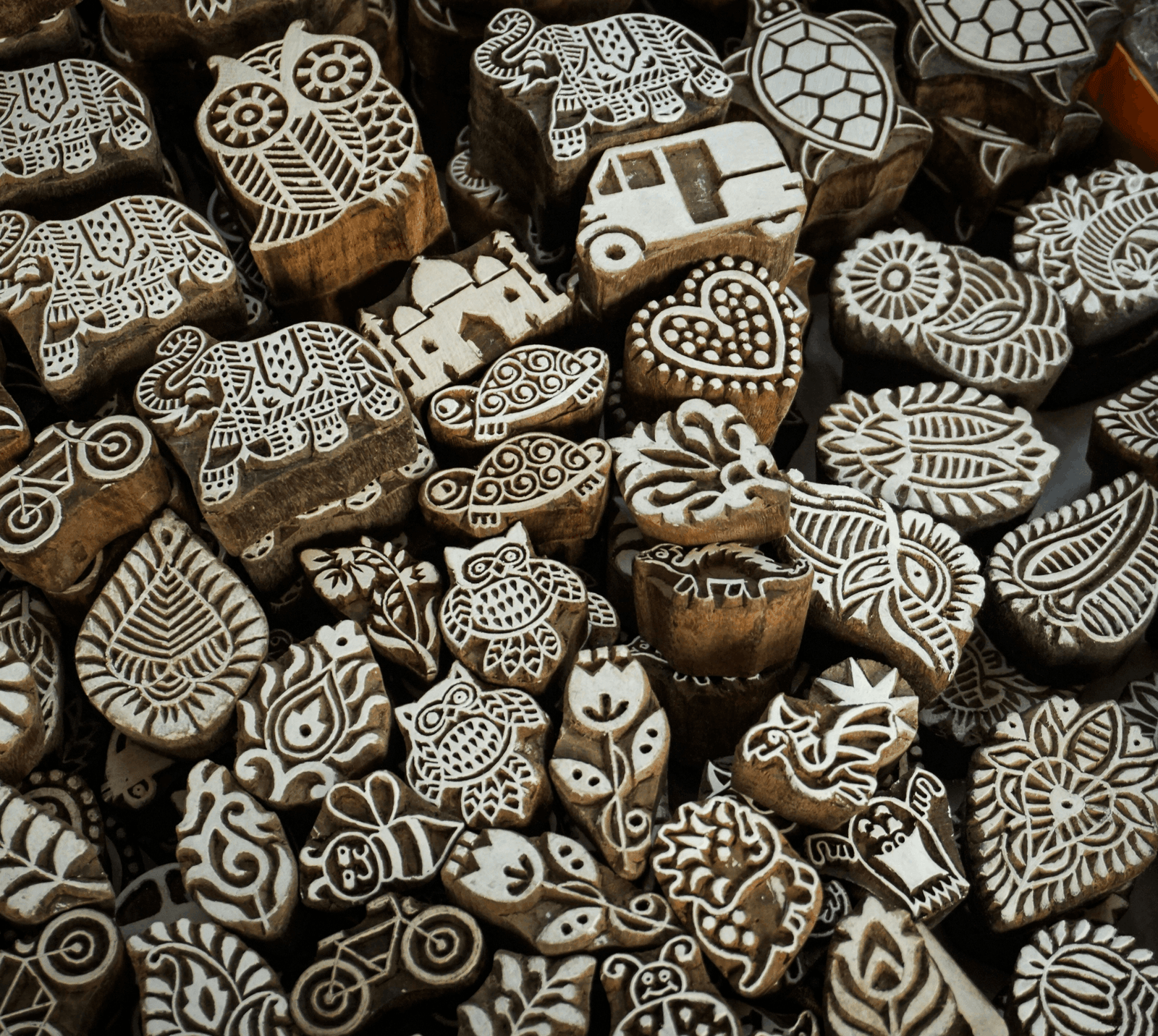 Bagru 7 Hand-carved wooden printing blocks