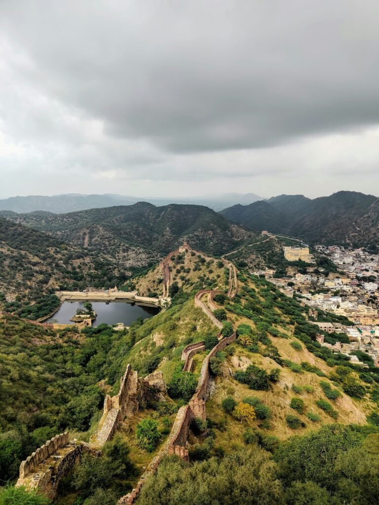 Photographing Jaipur in the Rains, A Traveller's Guide 1 Jaigarh Fort in Jaipur, India, featuring a reservoir known as Sagar Lake - Photographing Jaipur in the Rains