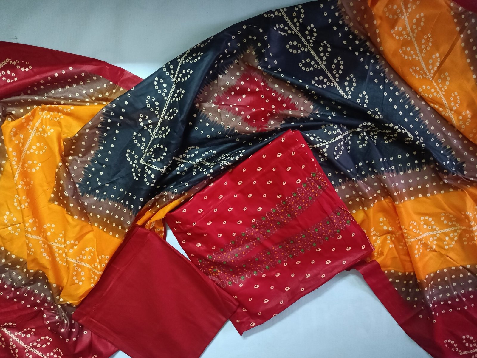 Rajasthani Textiles: Bandhani and Block Printing at Dera Mandawa 2 Colourful Bandhani fabric representing handmade textiles in India