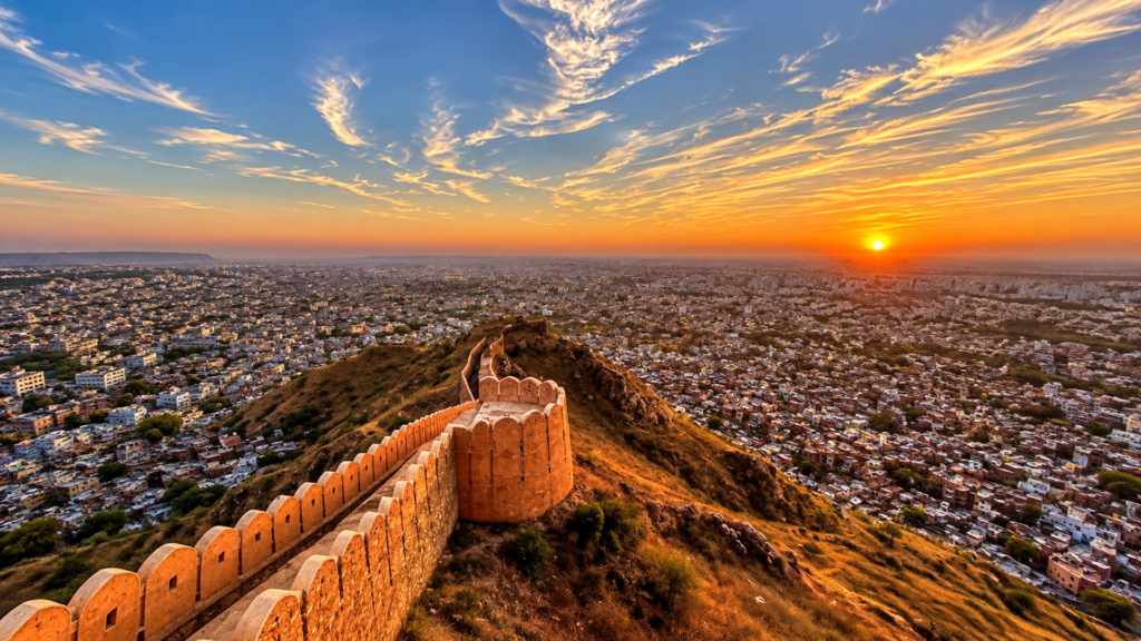 Jaipur From Above, Where to Find the Best Rooftops 1 Nahargarh Fort at sunset, the classic sunset point in Jaipur