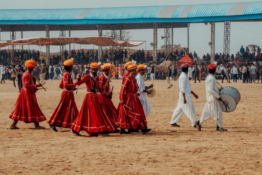 Why the Pushkar Fair Belongs on Every Rajasthan Trip 2 Pilgrims gathering on the ghats of Pushkar Lake at first light during the Pushkar fair on Kartik Purnima